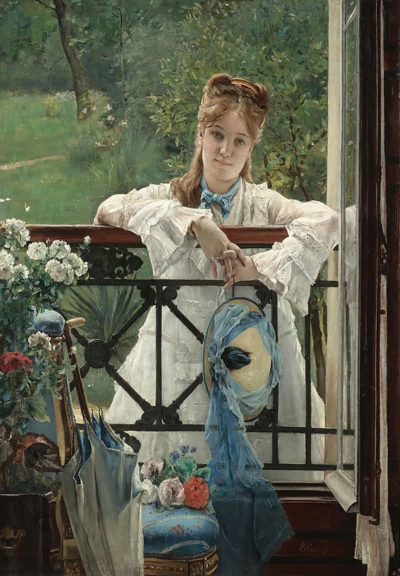 Alfred Émile Stevens - Il nastro azzurro